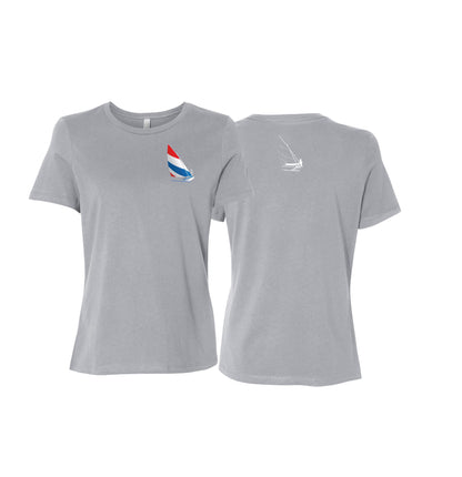 Red, White and Blue Sailing,  Ladies Relaxed Jersey Short-Sleeve T-Shirt