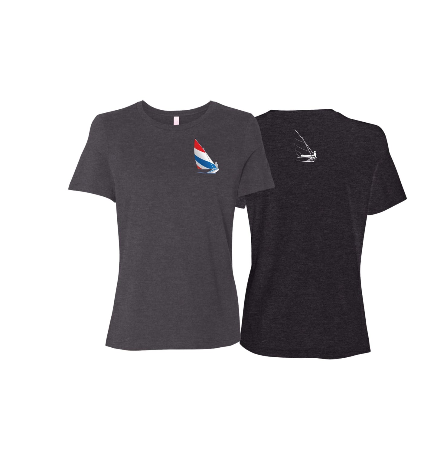 Red, White and Blue Sailing,  Ladies Relaxed Jersey Short-Sleeve T-Shirt