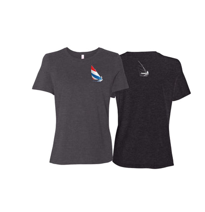 Red, White and Blue Sailing,  Ladies Relaxed Jersey Short-Sleeve T-Shirt