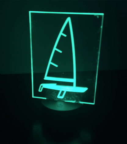 Laser outline sailboat LED nightlight / desk light