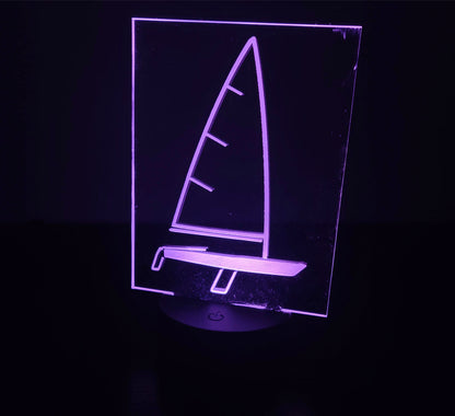 Laser outline sailboat LED nightlight / desk light