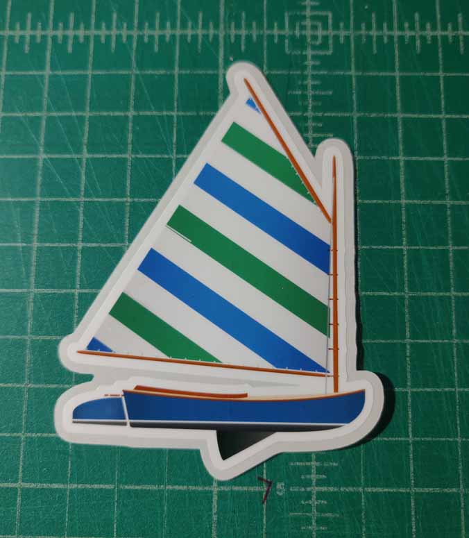 Cat Boat Vinyl window decal sticker