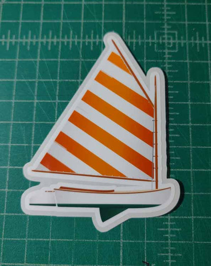 Cat Boat Vinyl window decal sticker