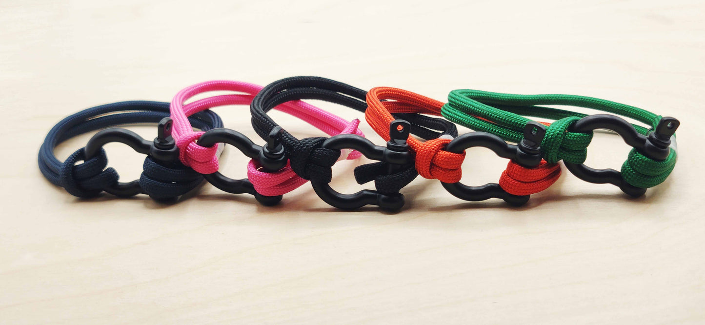 Hand Made Nautical Shackle Bracelet w/ Black Shackle
