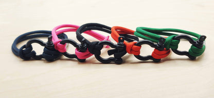 Hand Made Nautical Shackle Bracelet w/ Black Shackle