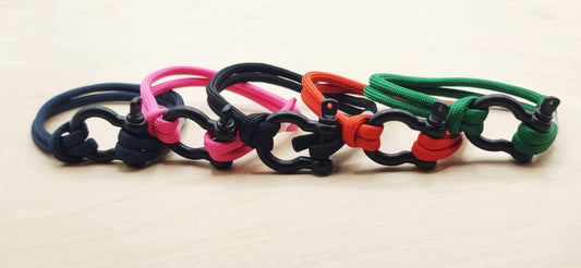 Hand Made Nautical Shackle Bracelet w/ Black Shackle