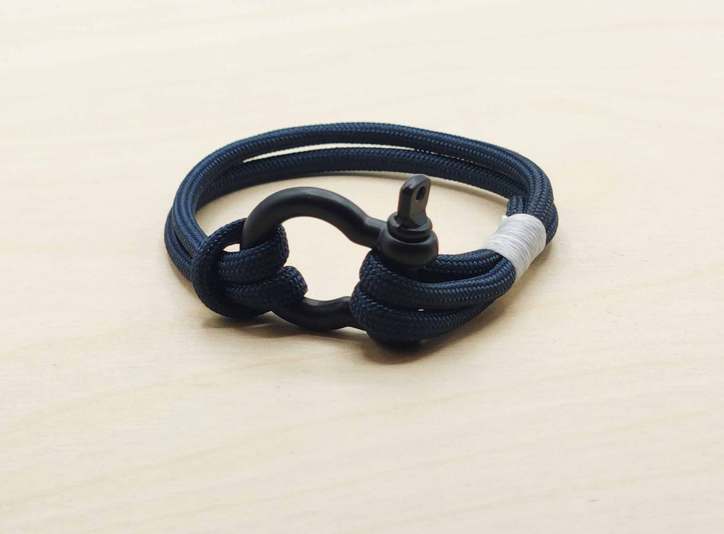Hand Made Nautical Shackle Bracelet w/ Black Shackle