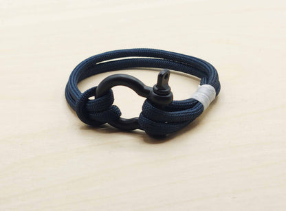 Hand Made Nautical Shackle Bracelet w/ Black Shackle
