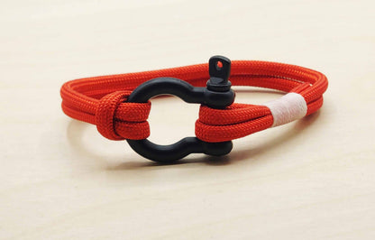 Hand Made Nautical Shackle Bracelet w/ Black Shackle
