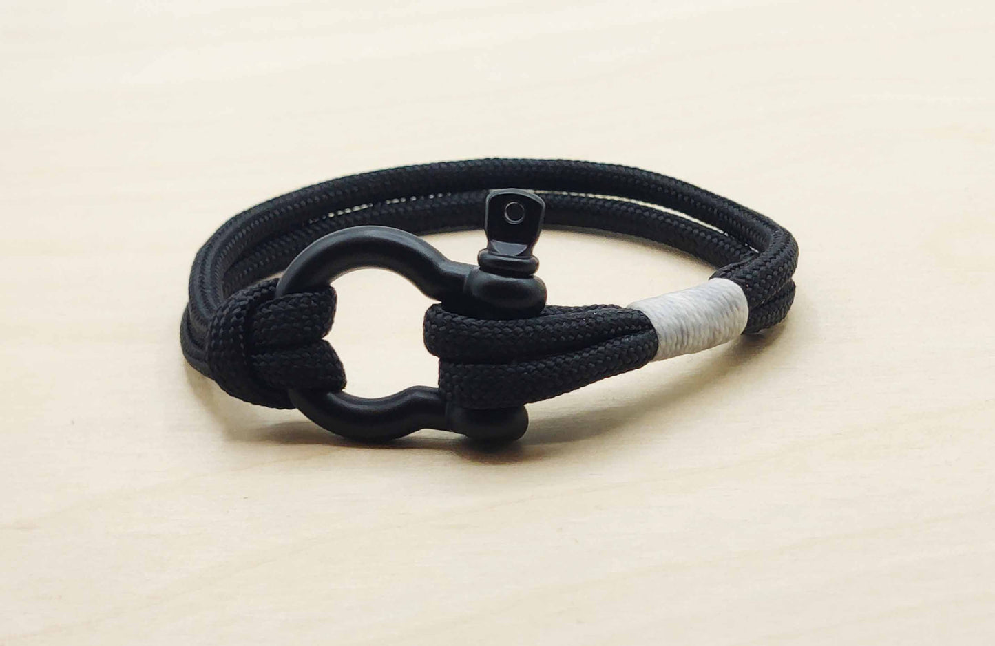 Hand Made Nautical Shackle Bracelet w/ Black Shackle