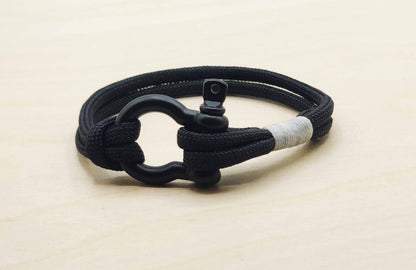 Hand Made Nautical Shackle Bracelet w/ Black Shackle