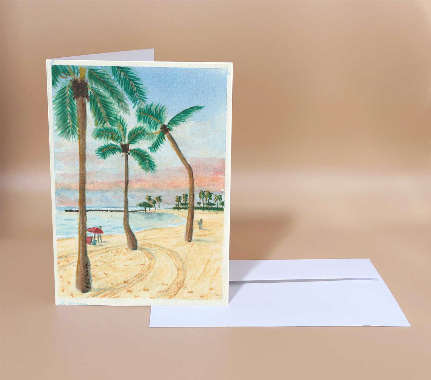 Sunset Greeting Card, watercolor