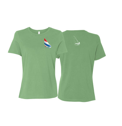 Red, White and Blue Sailing,  Ladies Relaxed Jersey Short-Sleeve T-Shirt