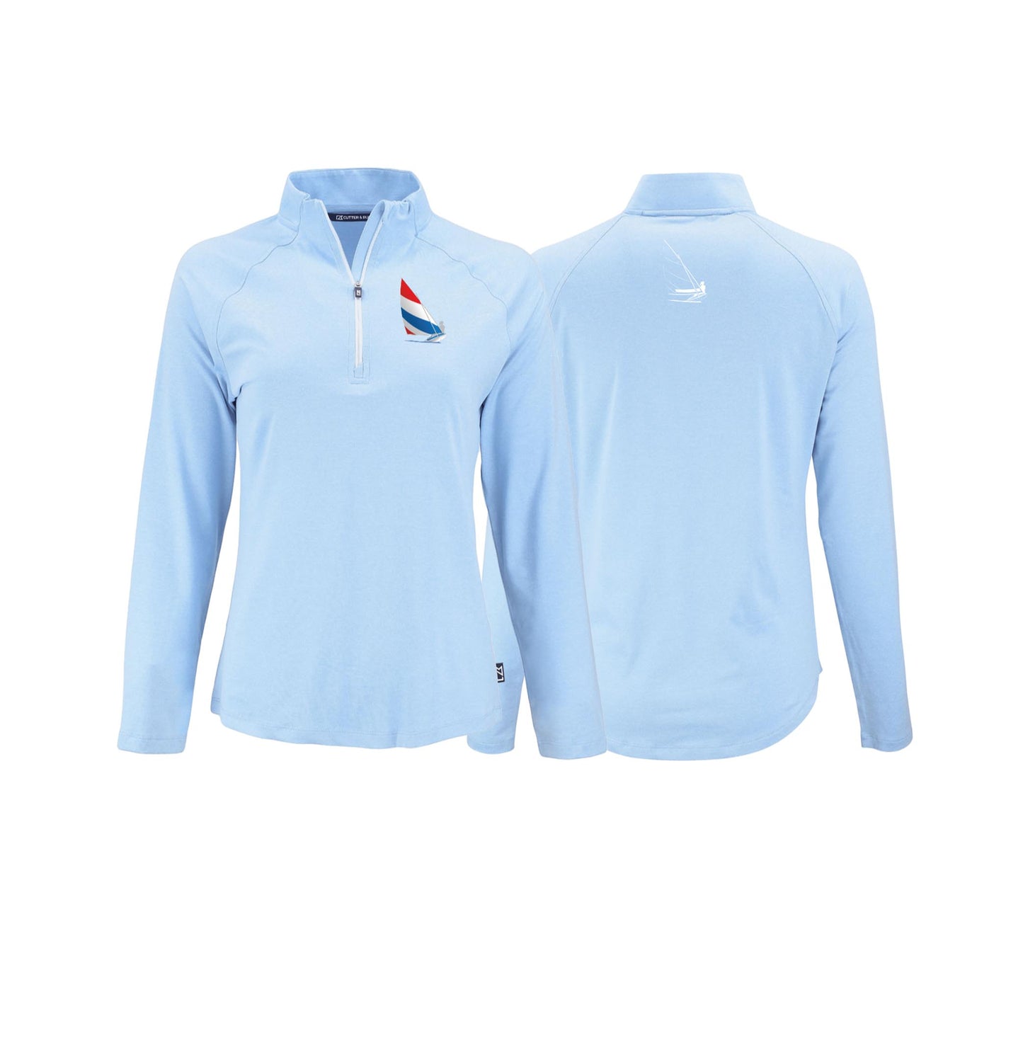 Red, White and Blue Sailing, Womens Coastline Recycled Quarter Zip