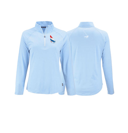 Red, White and Blue Sailing, Womens Coastline Recycled Quarter Zip