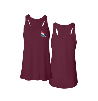 Red, White and Blue Sailing, Flowy Racerback Tank