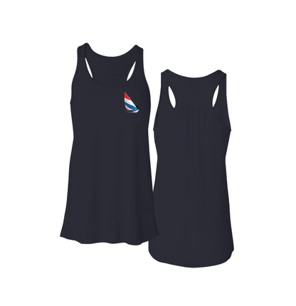 Red, White and Blue Sailing, Flowy Racerback Tank