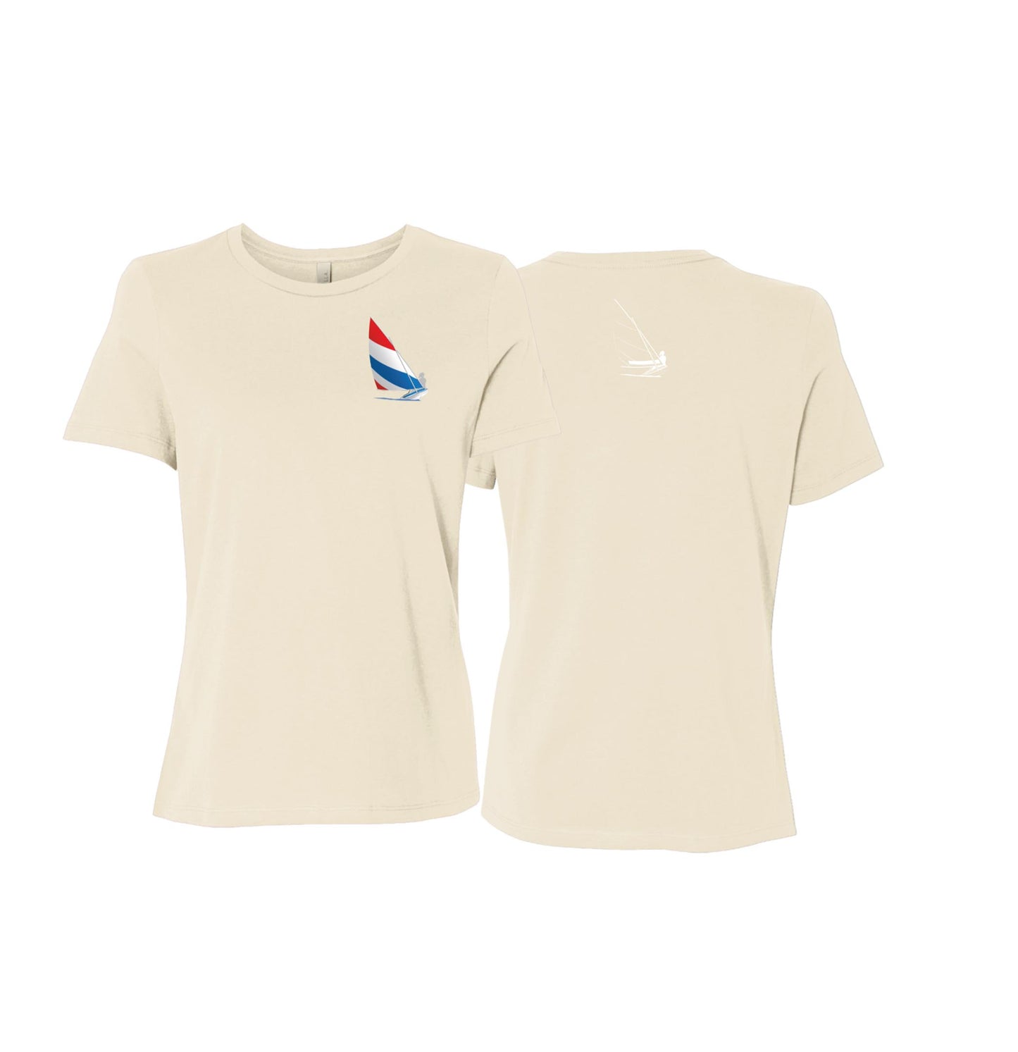 Red, White and Blue Sailing,  Ladies Relaxed Jersey Short-Sleeve T-Shirt