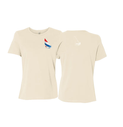 Red, White and Blue Sailing,  Ladies Relaxed Jersey Short-Sleeve T-Shirt