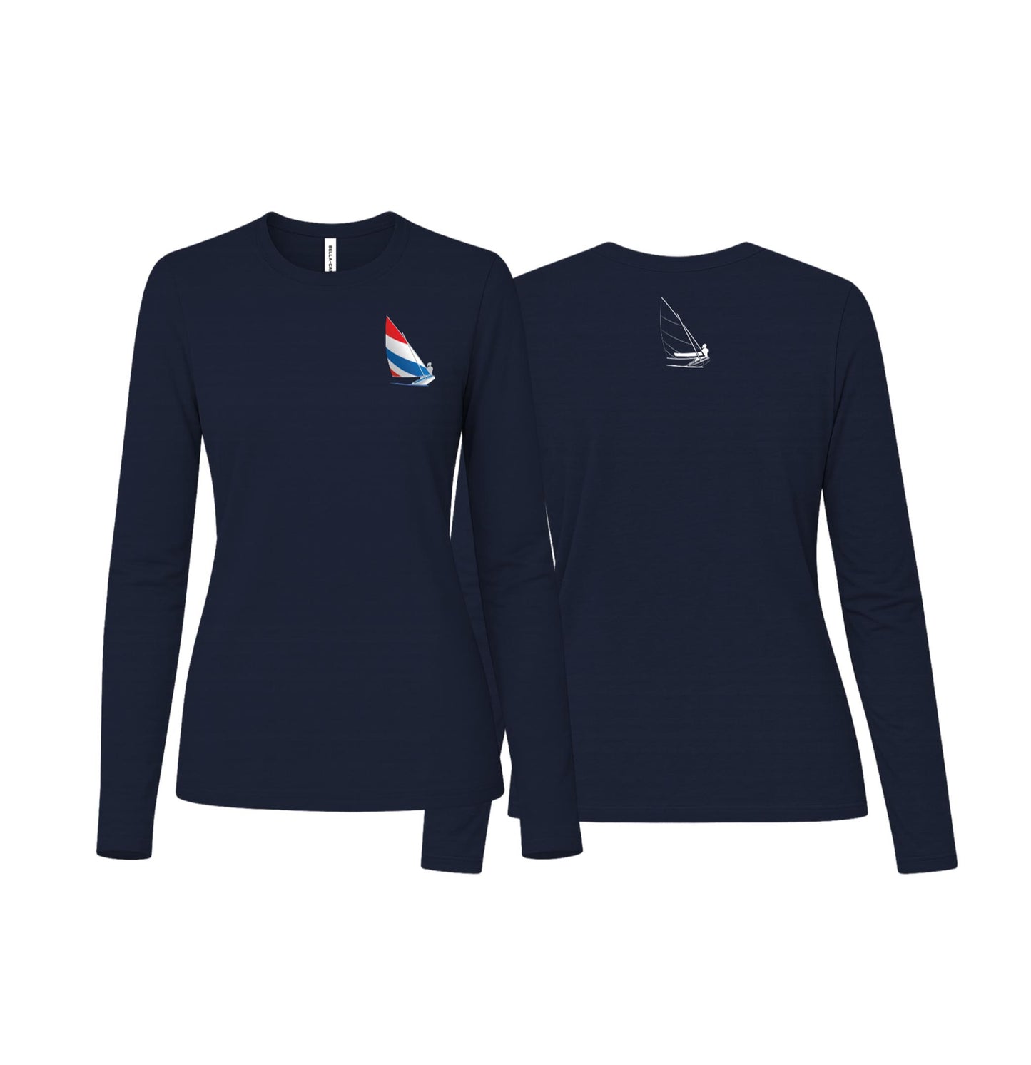 Red, White and Blue Sailing, Womens Jersey Long Sleeve Tee