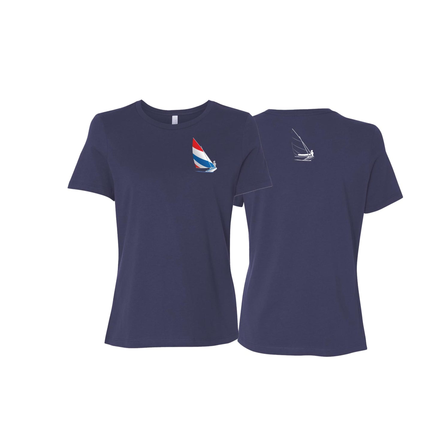 Red, White and Blue Sailing,  Ladies Relaxed Jersey Short-Sleeve T-Shirt