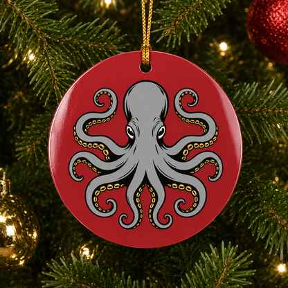 Metal Round Octopus Ornament