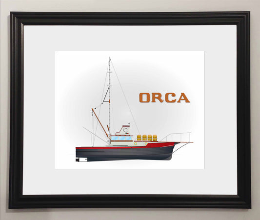 Orca Fishing Boat Print