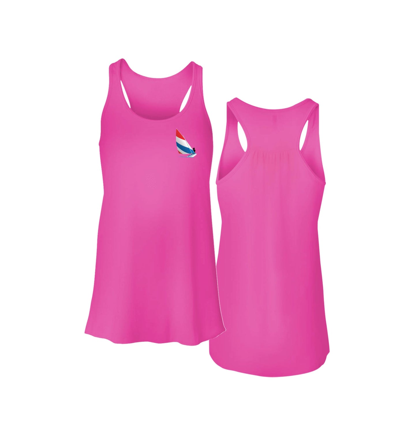Red, White and Blue Sailing, Flowy Racerback Tank