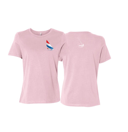Red, White and Blue Sailing,  Ladies Relaxed Jersey Short-Sleeve T-Shirt