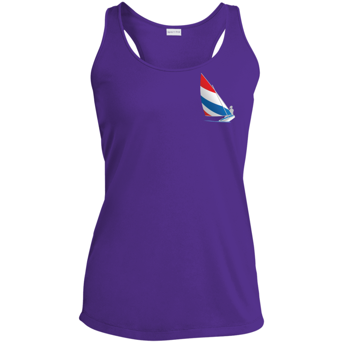 Red, White and Blue Sailing, Flowy Racerback Tank