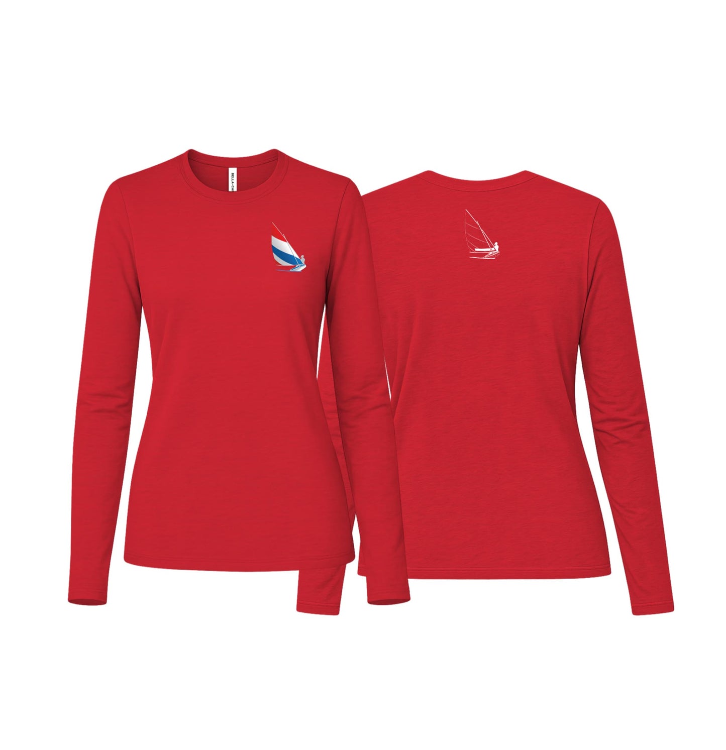Red, White and Blue Sailing, Womens Jersey Long Sleeve Tee