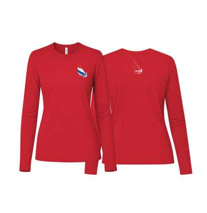 Red, White and Blue Sailing, Womens Jersey Long Sleeve Tee