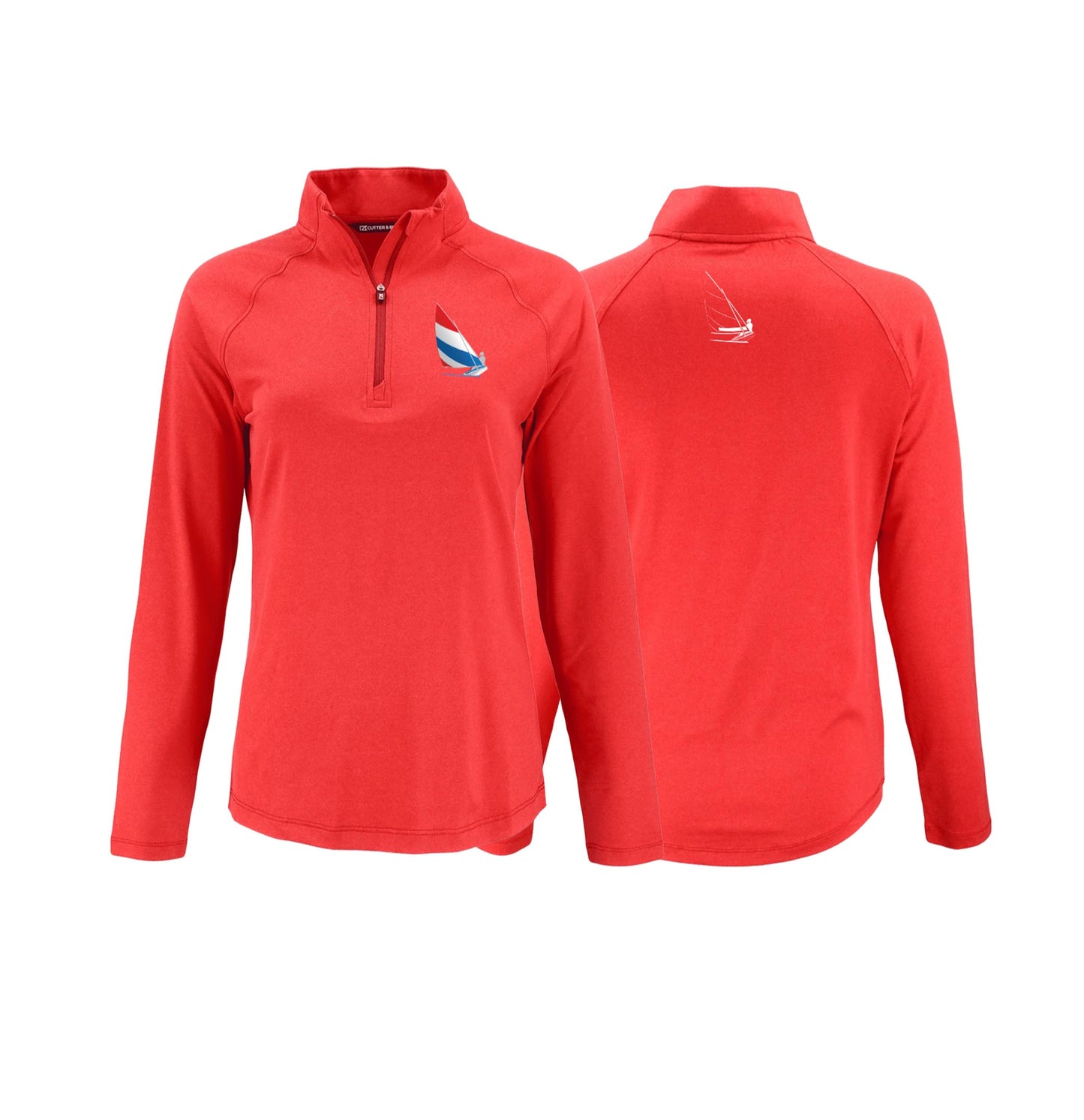 Red, White and Blue Sailing, Womens Coastline Recycled Quarter Zip