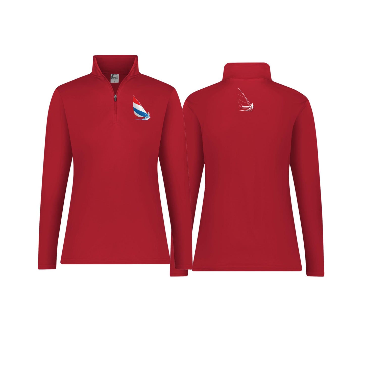 Red, White and Blue Sailing, Womens 1/4 Zip Pullover