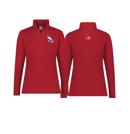 Red, White and Blue Sailing, Womens 1/4 Zip Pullover
