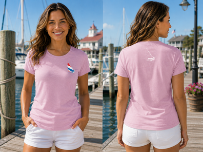 Red, White and Blue Sailing,  Ladies Relaxed Jersey Short-Sleeve T-Shirt