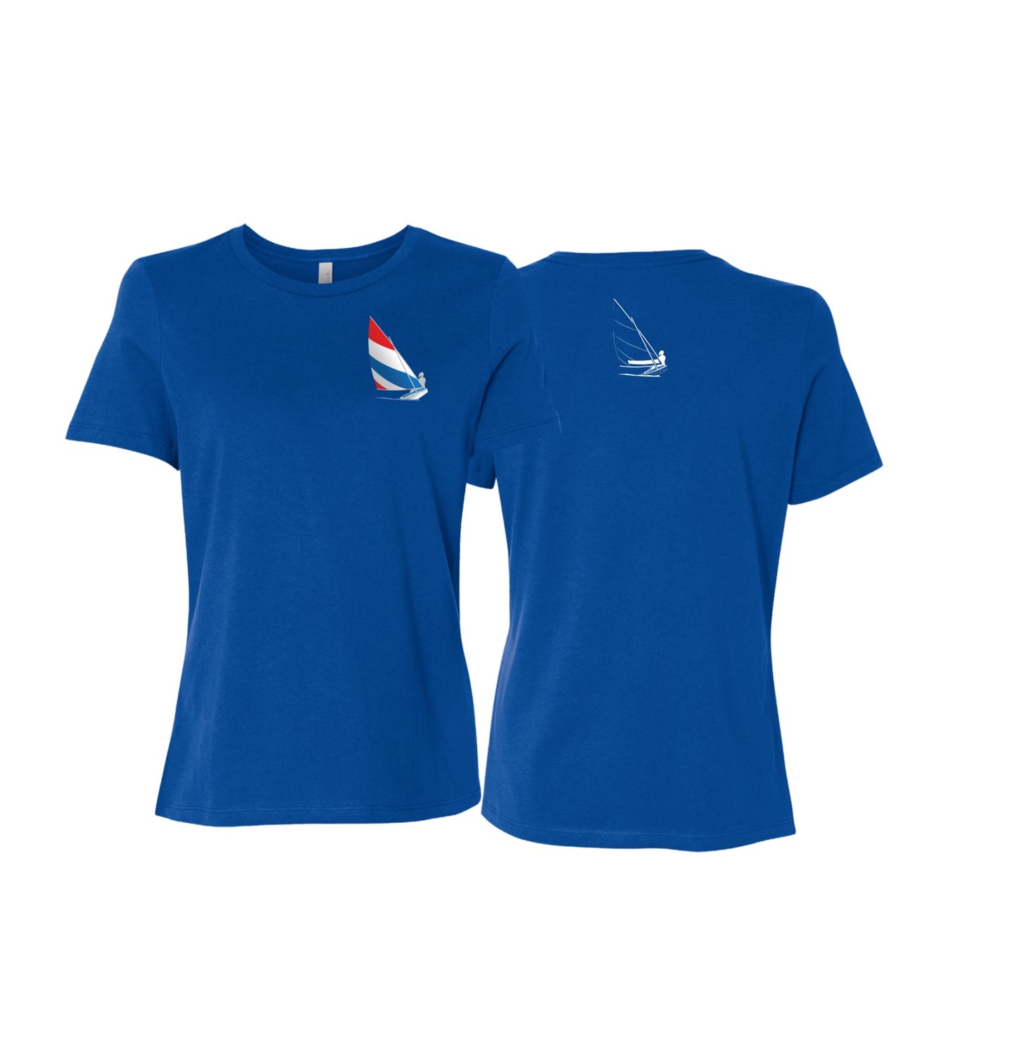 Red, White and Blue Sailing,  Ladies Relaxed Jersey Short-Sleeve T-Shirt