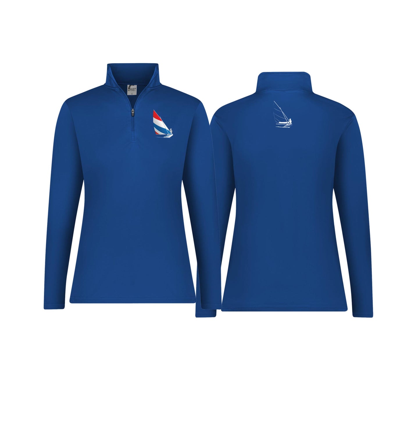 Red, White and Blue Sailing, Womens 1/4 Zip Pullover