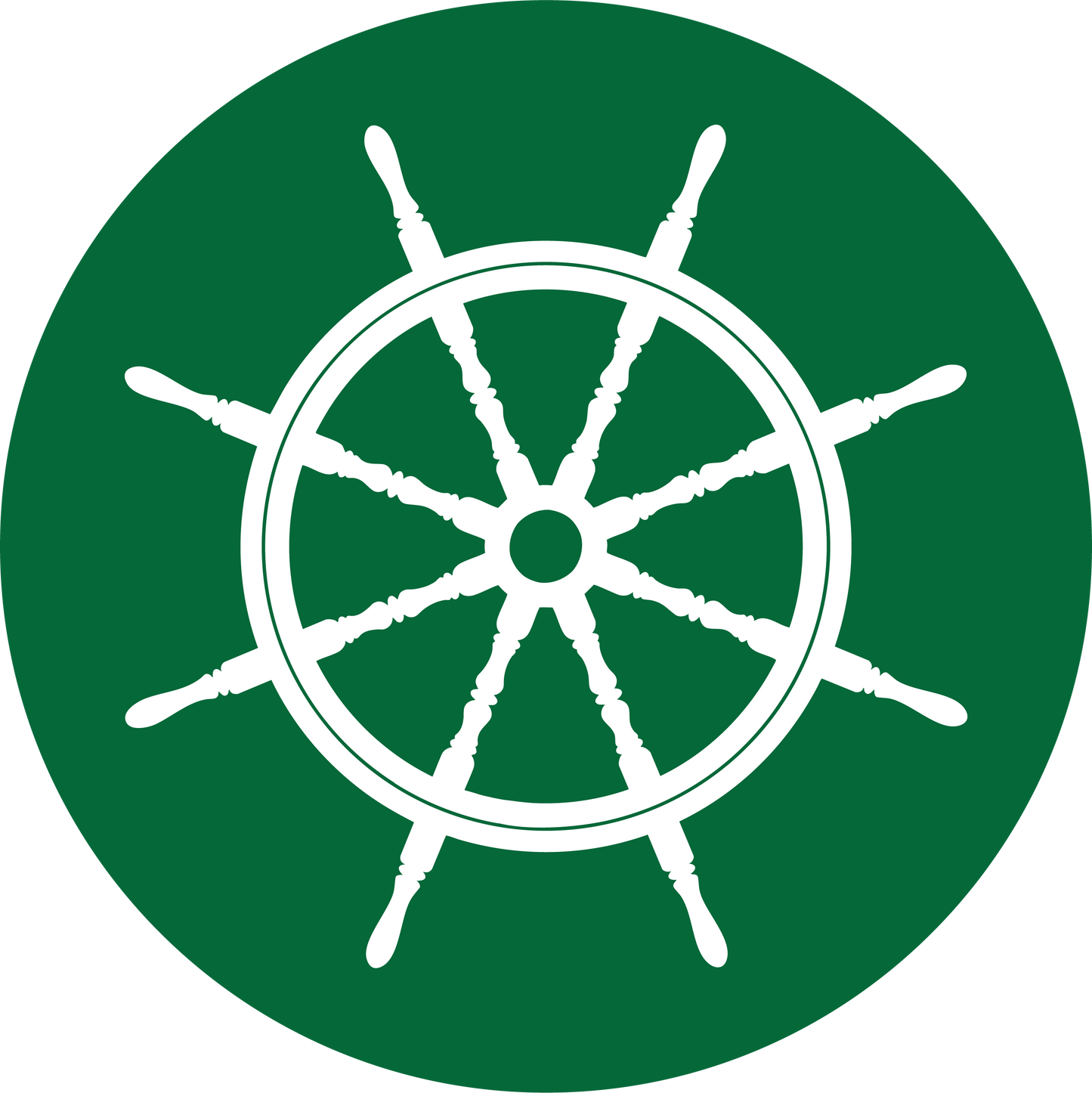 Metal Round Ship Wheel Ornament