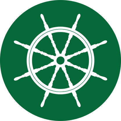 Metal Round Ship Wheel Ornament
