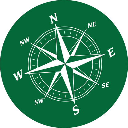 Metal Round Compass Rose Ornament