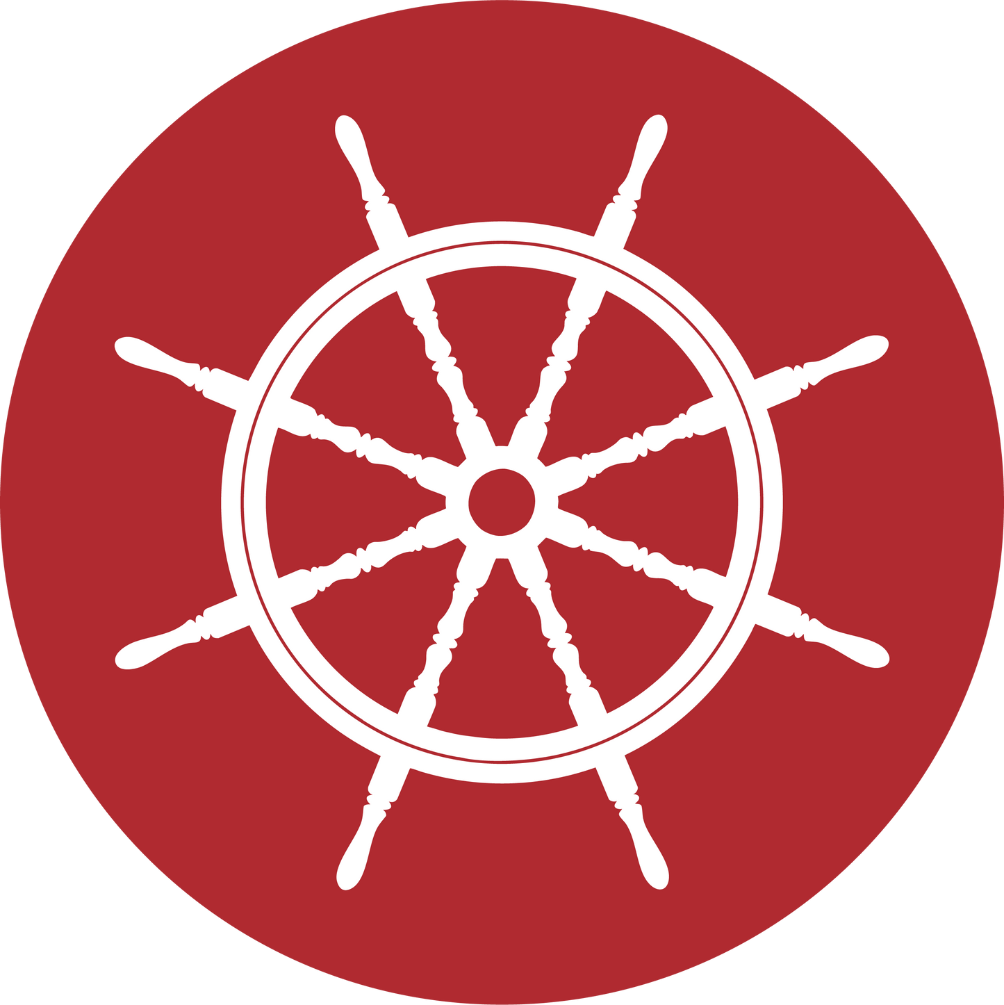Metal Round Ship Wheel Ornament
