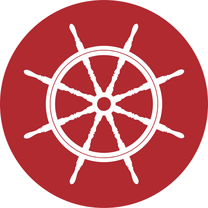 Metal Round Ship Wheel Ornament