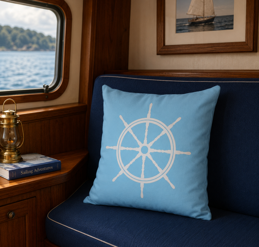 Medium Ship Wheel Square Pillow