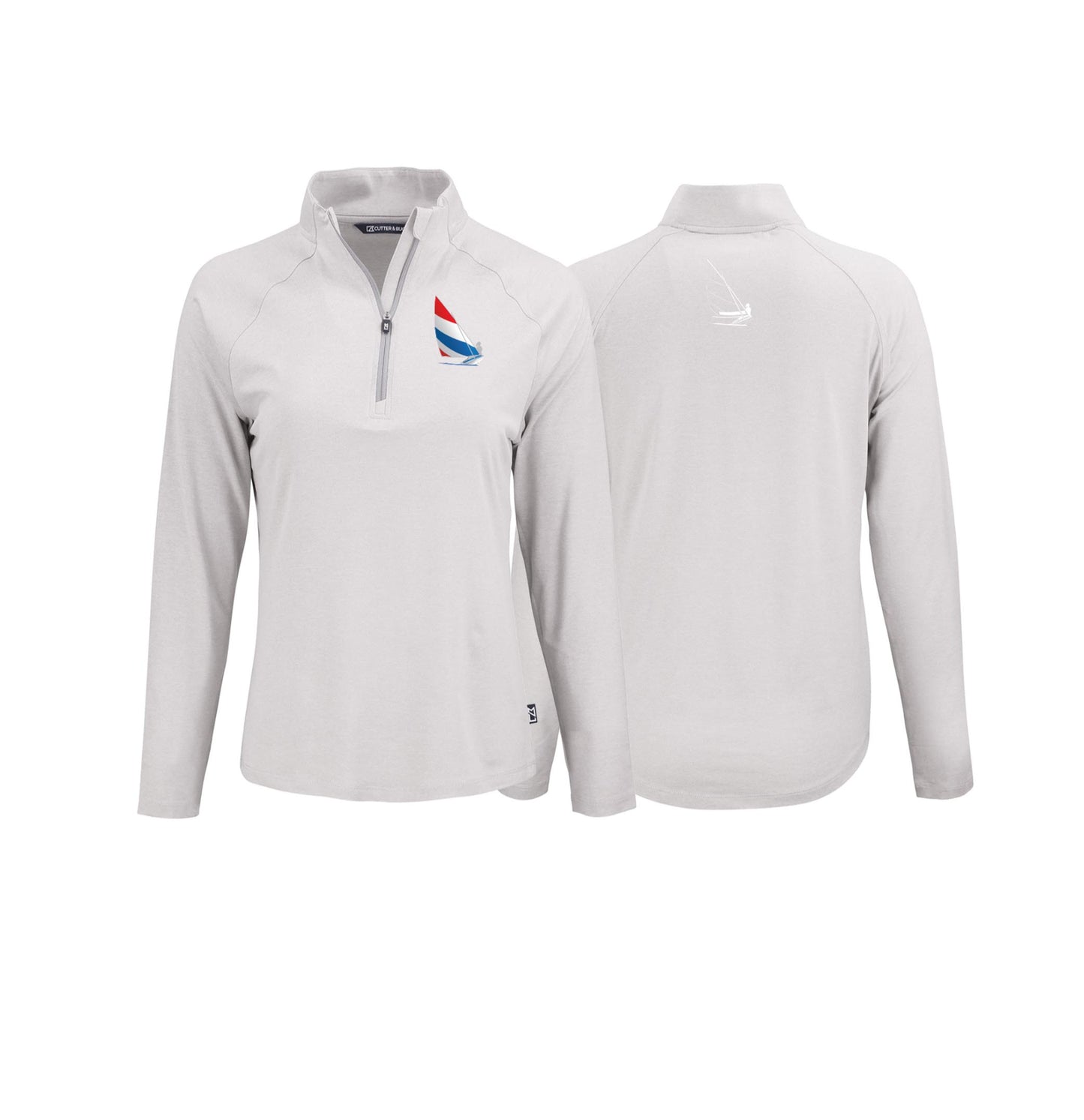 Red, White and Blue Sailing, Womens Coastline Recycled Quarter Zip