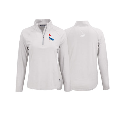 Red, White and Blue Sailing, Womens Coastline Recycled Quarter Zip