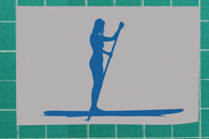 Woman Paddle boarding Vinyl Silhouette Sticker