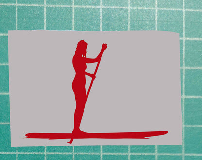 Woman Paddle boarding Vinyl Silhouette Sticker