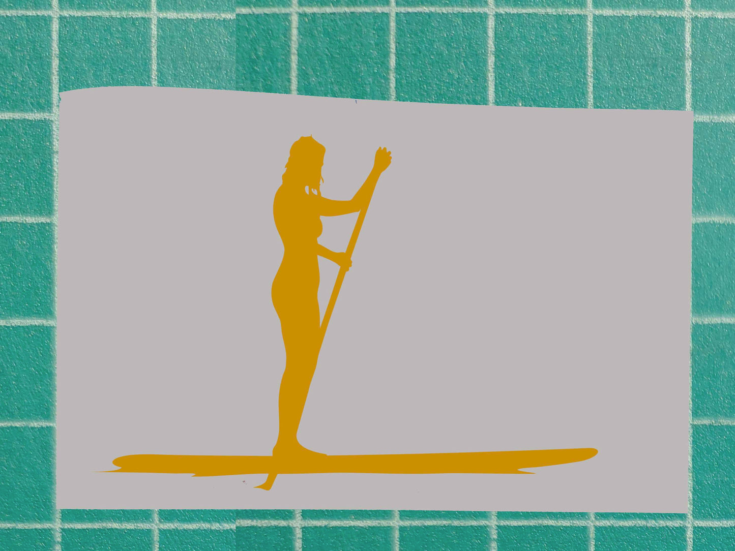 Woman Paddle boarding Vinyl Silhouette Sticker