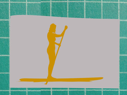 Woman Paddle boarding Vinyl Silhouette Sticker